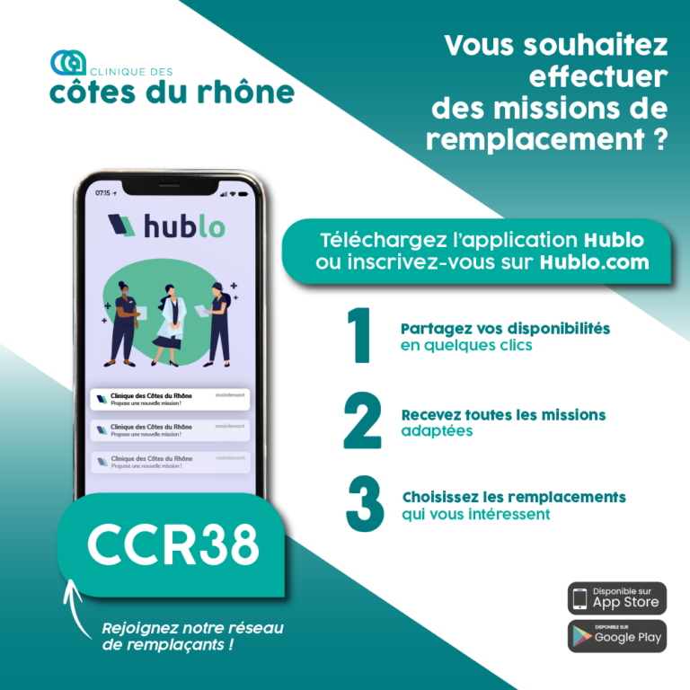 La Clinique des Côtes du Rhône est heureuse de vous informer de son partenariat avec Hublo !