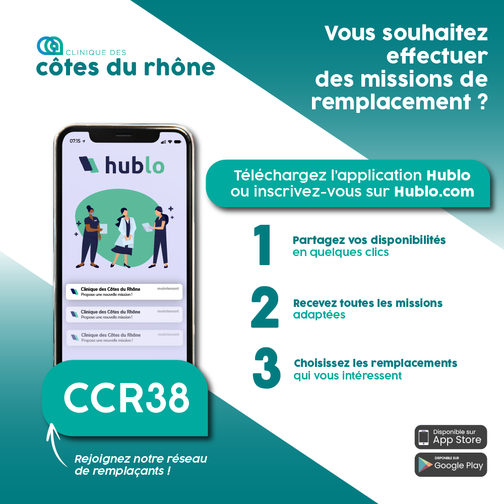 Lire la suite à propos de l’article La Clinique des Côtes du Rhône est heureuse de vous informer de son partenariat avec Hublo !